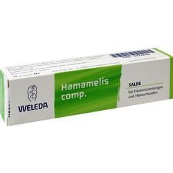 Grüne Schachtel mit Salbe gegen Hautentzündungen und Hämorrhoiden der Marke Weleda.