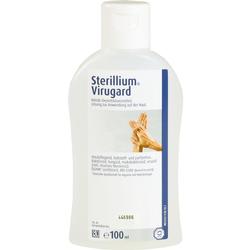 Eine Flasche Desinfektionsmittel für die Händedesinfektion.