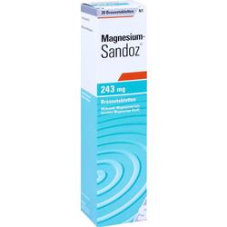 Eine Packung mit 20 Magnesium-Brausetabletten, 243 mg pro Tablette.
